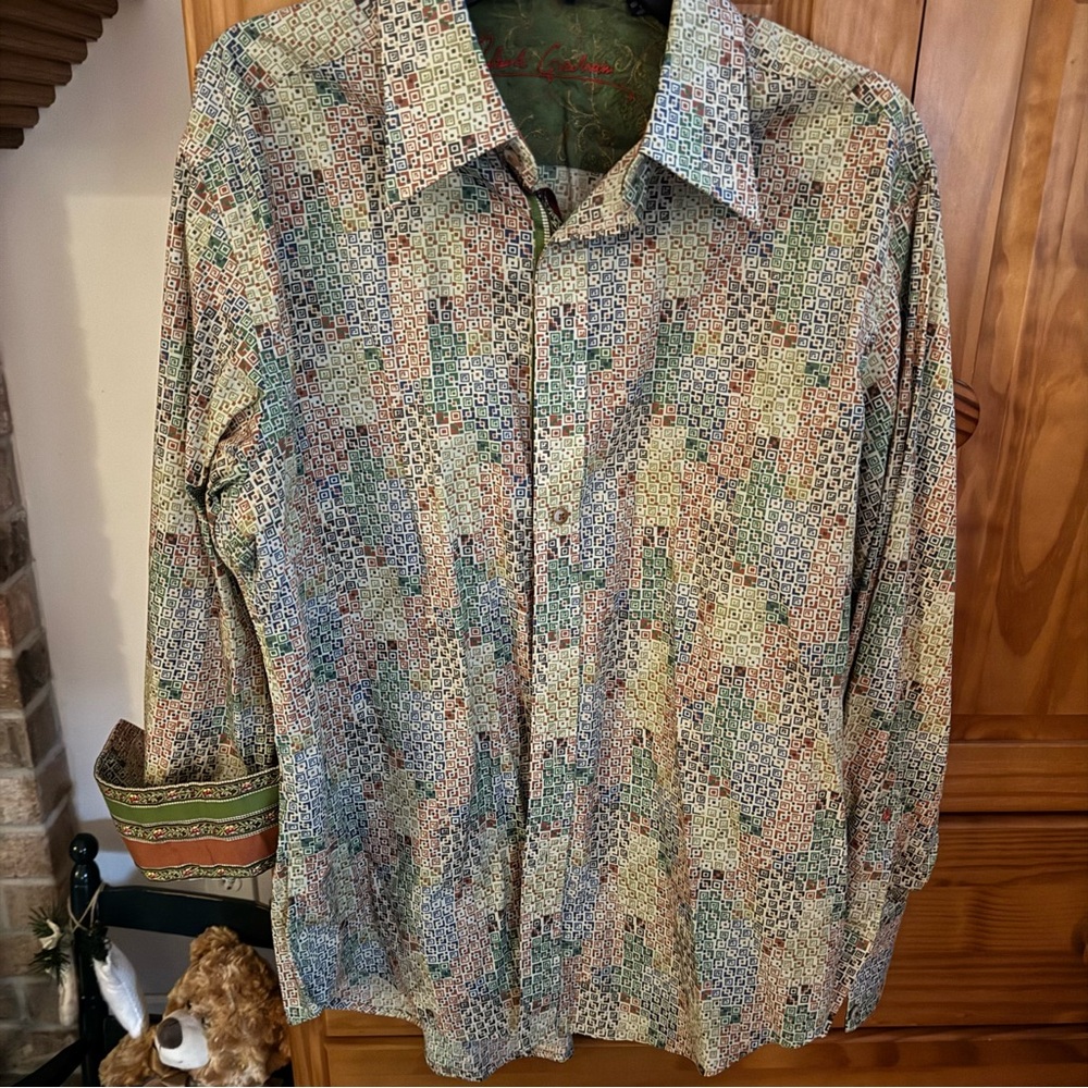Multicolor Geometric Men's Shirt